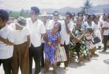 Federated States of Micronesia, group greeting people arriving at airport on Pohnpei Island