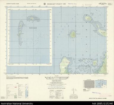 Papua New Guinea, Admiralty Islands, Moseley Point SW, Series: AMS T893, Sheet 3551 III SW, 1:25 000, 1958