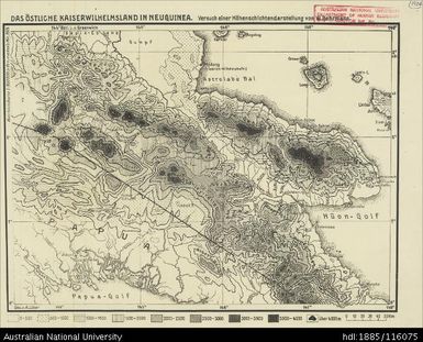 Papua New Guinea, Das Ostliche Kaiserwilhelmsland in Neuguinea, 1924, 1:15 000 000