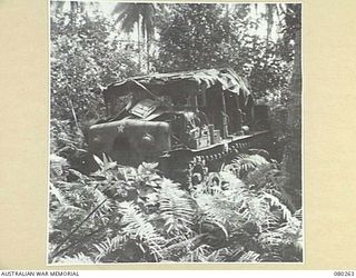 A JAPANESE TRACK VEHICLE POWERED BY HEAVY DIESEL ENGINE, LOCATED (APART FROM A BULLET HOLE AND SMASHED WINDSCREEN) IN PERFECT CONDITION BY THE 5TH DIVISION SALVAGE GROUP