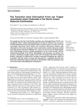 The trasition zone chlorophyll front can trigger Acanthaster planci outbreaks in the Pacific ocean : Historical confirmation Vol 63