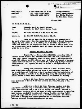 COM NAV AIR BASES, SAIPAN - War Diary, 5/1-31/45