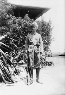 Portrait of a German Reservist in uniform shortly before the arrival of the Australian Naval and Military Expeditionary Forces (AN&MEF)