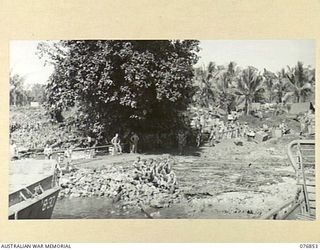JACQUINOT BAY AREA, NEW BRITAIN. 1944-11-07. ONE OF THE NEW BEACH-HEADS ESTABLISHED BY HEADQUARTERS, 6TH INFANTRY BRIGADE SOON AFTER THE AUSTRALIAN TROOPS LANDED IN THE AREA
