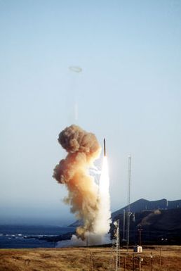 A Minuteman III missile was test launched from Launch Facility 04. The missile traveled approximately 4200 miles in twenty minutes to the Kwajalein Missile Range in the Marshall Islands. The test is conducted to prove the reliability of land based nuclear missiles