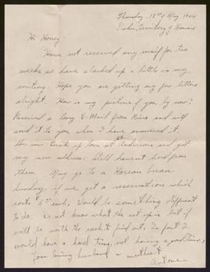 [Letter from Antone Bruns to Otha Lee Bruns - May 18, 1944]