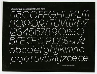 Churchward Design Extra Light Italic Print Negative