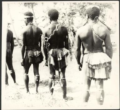 Four male dancers at Awar, Sepik River, New Guinea, 1935, 2 / Sarah Chinnery