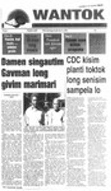 Wantok Niuspepa--Issue No. 1405 (May 31, 2001)