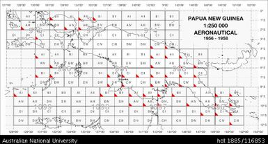 Papua New Guinea INDEX, 1:250 000, New Guinea, Aeronautical Series, 1956-1958