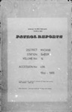 Patrol Reports. Madang District, Saidor, 1968 - 1969