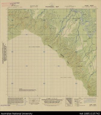 Papua New Guinea, Northeast New Guinea, Ramu West, Provisional map, Sheet B55/5, 1944, 1:63 360