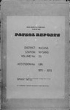 Patrol Reports. Madang District, Madang, 1972 - 1973