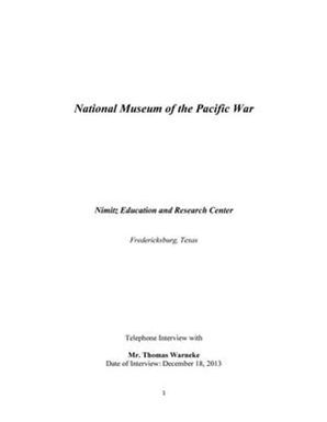 Oral History Interview with Thomas Warneke, December 18, 2013