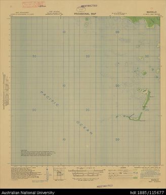 Papua New Guinea, New Britain, Marklo, Provisional map,Sheet B55/12, 1943, 1:63 360