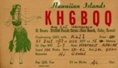 QSL Card to K6JI from KH6BQQ