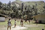 French Polynesia, school children playing volleyball on Tahiti Island