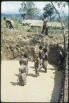 Fish pond being dug, to be stocked with tilapia as part of a government development project