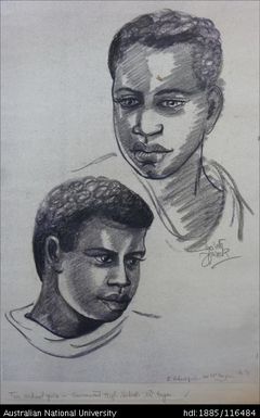 Two school girls - Government High School, Mt Hagen