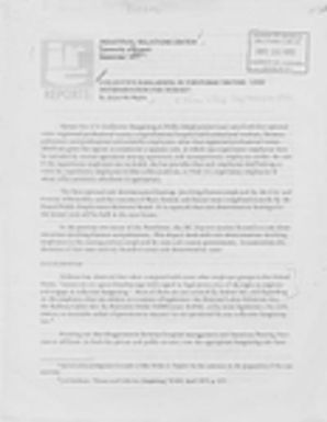 Collective Bargaining in the Public Sector: Unit Determination For Nurses, by Joyce M. Najita. IRC Reports, Industrial Relations Center, University of Hawaii, September 1971