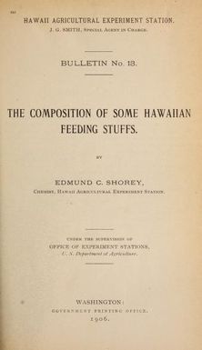 The composition of some Hawaiian feeding stuffs