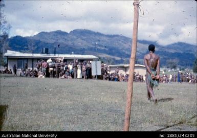 Crowd gathered at the election