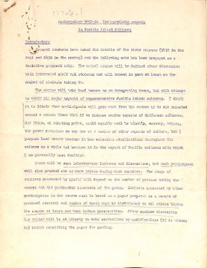 Anthropology 247A-B post-graduate seminar in Pacific Island cultures
