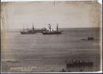 Creator unknown :Photograph of ships during the bombardment of Apia, Samoa, taken by Thomas Andrew