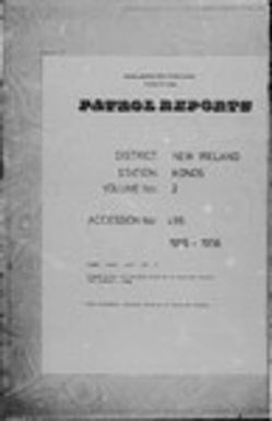 Patrol Reports. New Ireland District, Konos, 1955 - 1956
