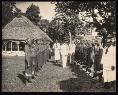 The Administrator, Sir George Richardson, inspects the Guard