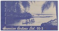 [Hawaiian Airlines ticket issued to Thelma Irene "Tim" McGraw, circa 1940s-1950s]