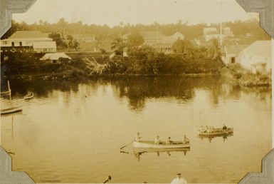 Rowing boats at Neiafu? on 'Utu Vava'u in the Vava'u Group, Tonga, 1928