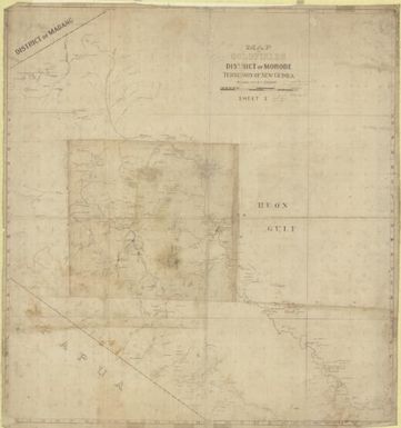 Map of goldfields District of Morobe Territory of New Guinea