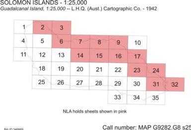 Guadalcanal Island, 1:25,000 / drawn and reproduced by L.H.Q. (Aust.) Cartographic Company