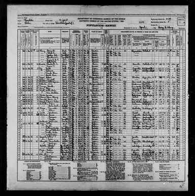 1940 Census Population Schedules - Hawaii - Honolulu County - ED 2-159