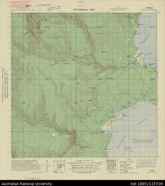 Papua New Guinea, New Britain, Drina, Provisional map, Sheet B56/5, 1943, 1:63 360