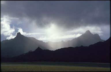 Landscape of volcanic peaks, Rarotonga