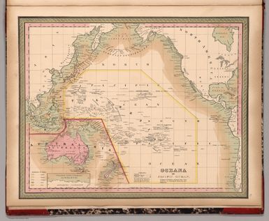 Oceania or Pacific Ocean. Oceania or Oceanica Comprises Three Major Divisions. Viz. Australia, Malaysia and Polynesia. (inset map) Wilkes' Discoveries on a Reduced Scale.