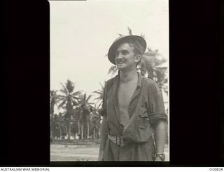 MOMOTE, LOS NEGROS ISLAND, ADMIRALTY ISLANDS. 1944-03-18. LEADING AIRCRAFTMAN L. V. "SHORTY" DARKO OF COLLINSVALE, TAS, A WIRELESS MECHANIC WITH NO. 76 (KITTYHAWK) SQUADRON RAAF