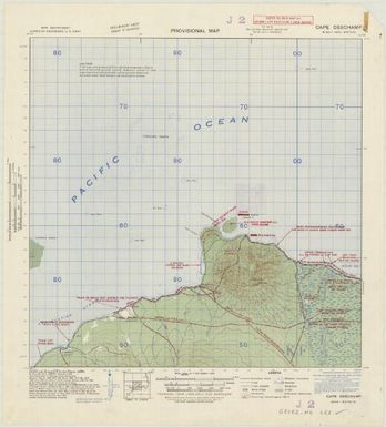 New Britain, provisional map (Cape Deschamp , overprinted)