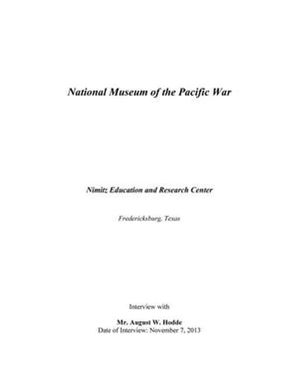 Oral History Interview with August Hodde, November 7, 2013