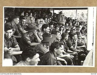 DONADABU, PAPUA, NEW GUINEA. 1944-01-01. A SECTION OF THE CROWDED GRANDSTAND DURING THE 15TH INFANTRY BRIGADE GYMKHANA