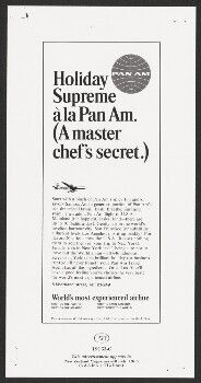 Holiday Supreme a la Pan Am. (A master chef's secret.)
