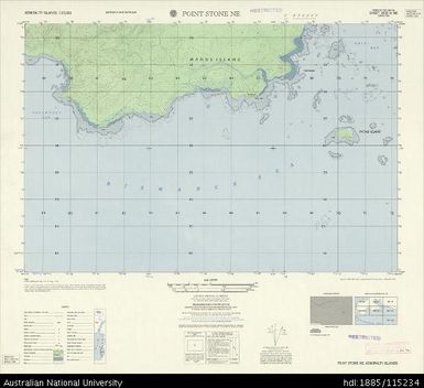 Papua New Guinea, Admiralty Islands, Point Stone NE, Series: AMS T893, Sheet 3550 III NE, 1:25 000, 1957