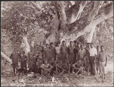 Men and boys of Lakona, Santa Maria, Banks Islands, 1906 / J.W. Beattie
