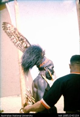 Man in traditional dress at the election
