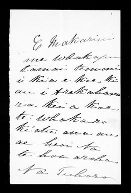 Undated letter from Tuhoro to McLean