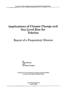 Implications of climate change and sea level rise for Tokelau : report of a preparatory mission