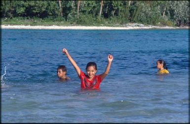 Group of children playing in water