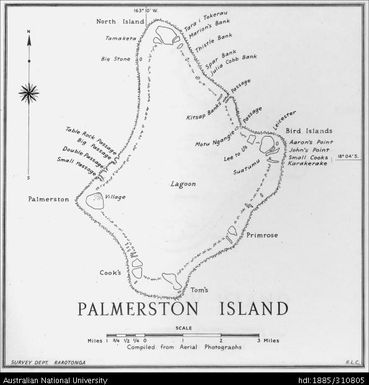 Cook Islands, Palmerston Island, 1:63 360, 1961